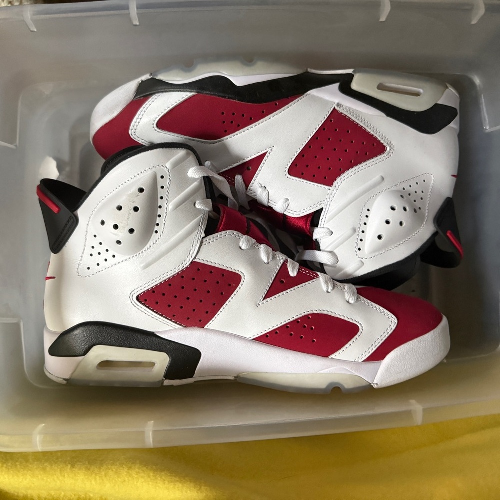 Nike Red and White High-Top Sneakers